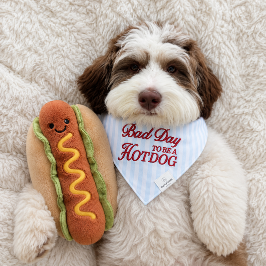 Bad Day to Be a Hot Dog Embroidered Bandana - Ready to Ship