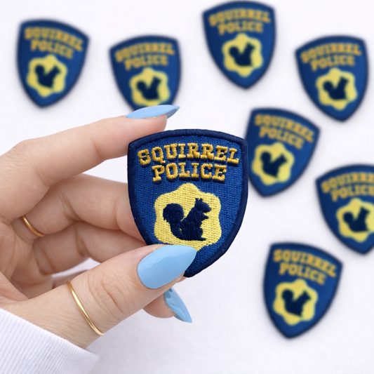 Squirrel Police Embroidered Dog Patch