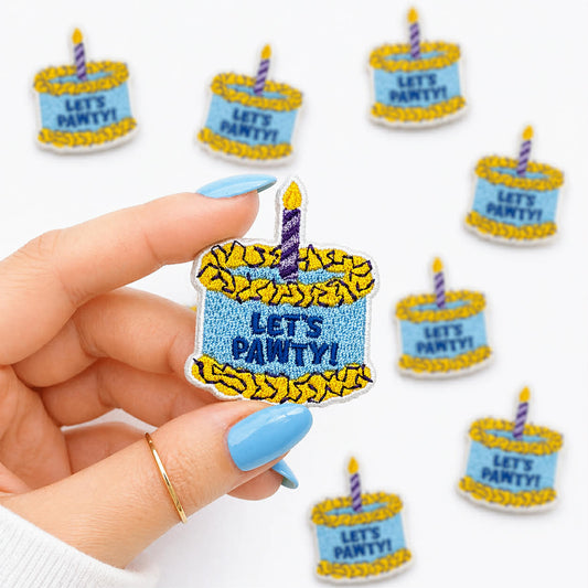 Let's Pawty Embroidered Dog Patch