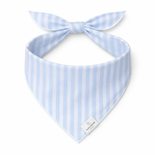 Light Blue Striped Dog Bandana