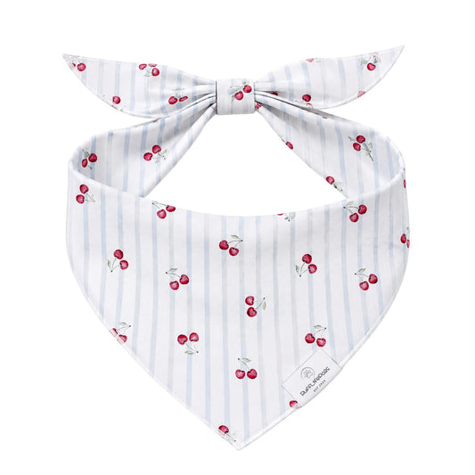 Striped Cherries Dog Bandana