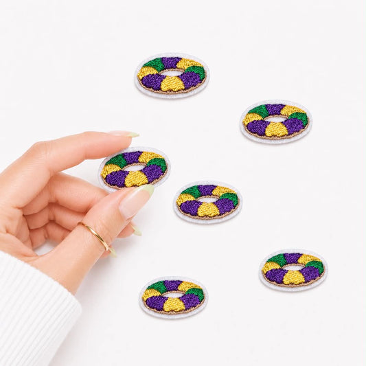 Mini Mardi Gras Cake Embroidered Patch