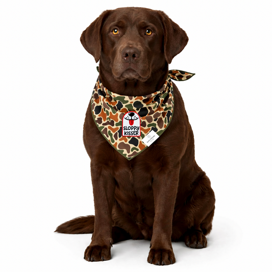 Sloppy Kisser Camo Dog Bandana - Ready to Ship