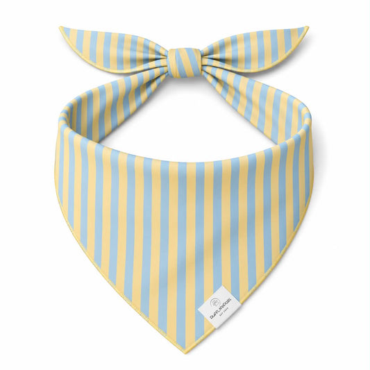 Yellow & Blue Stripes Dog Bandana