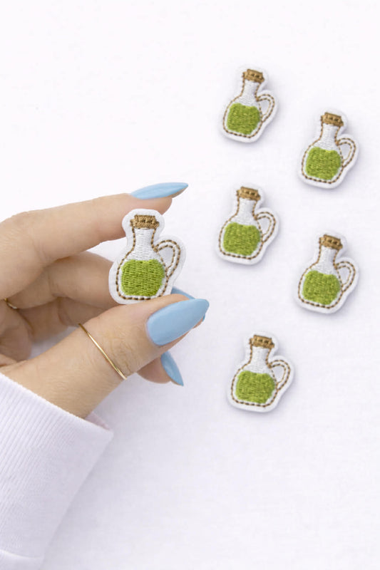 Mini Olive Oil Embroidered Patch