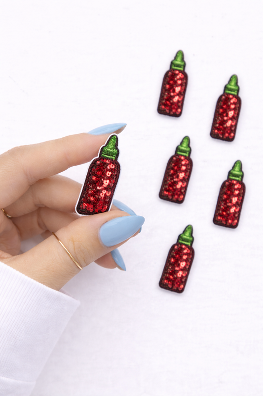 Mini Sriracha Embroidered Dog Patch
