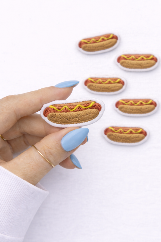 Mini Hot Dog Embroidered Dog Patch