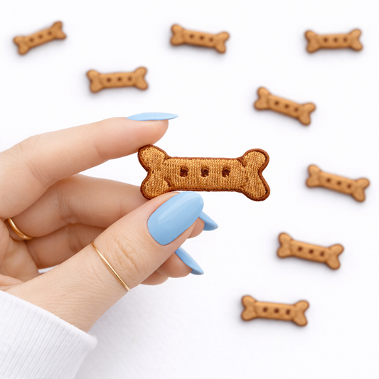 Dog Bone Treat Embroidered Dog Patch