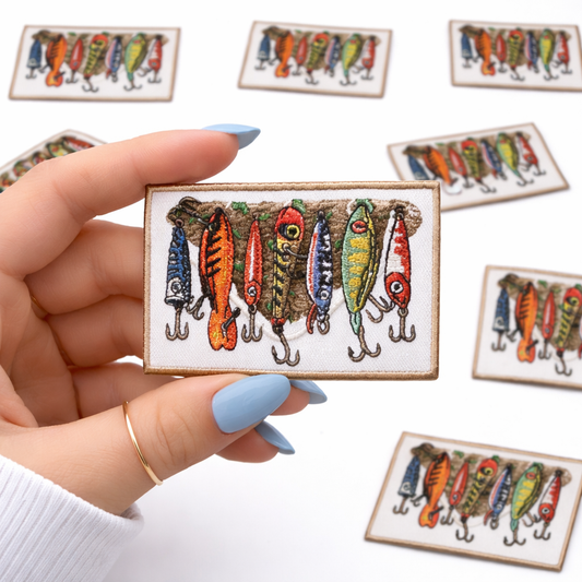 Fish on Lures Embroidered Dog Patch