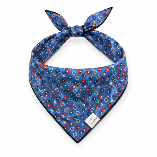 Blue Floral Dog Bandana