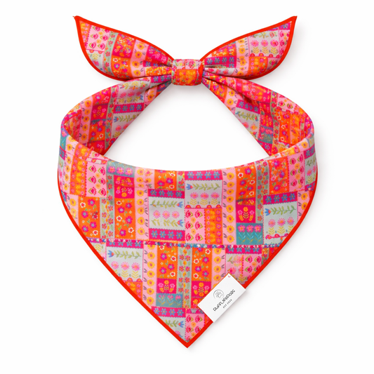 Custom Floral Patchwork Dog Bandana