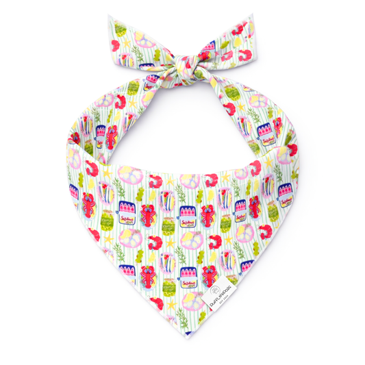 Custom Lobster, Shrimp, Sardines Dog Bandana