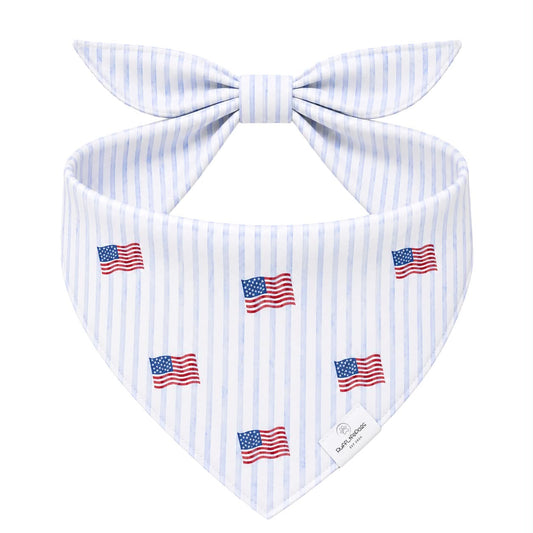 Blue Striped USA Flags Bandana