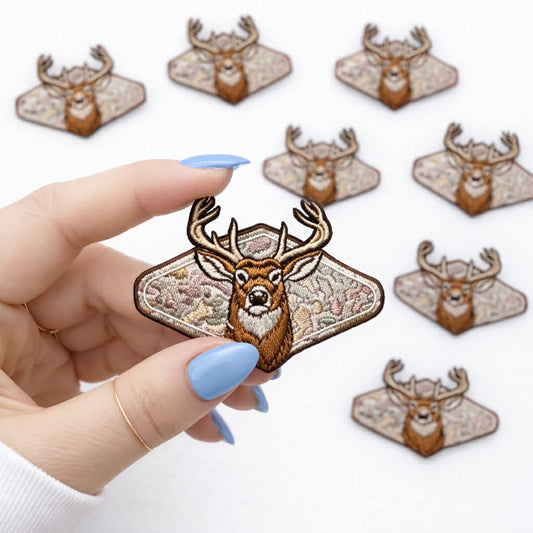 Deer Camo Embroidered Dog Patch
