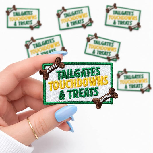 Tailgates, Touchdown, Treats Embroidered Dog Patch